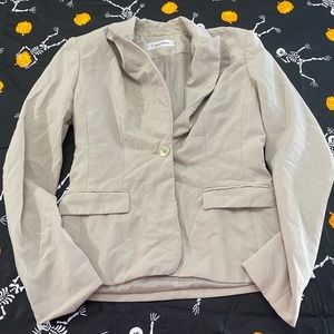 Calvin Klein Women's  Long Sleeve Tan Button Blazer Size Medium